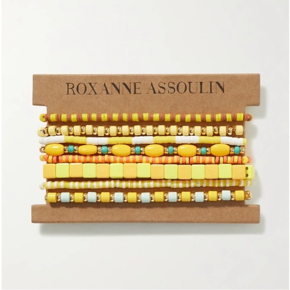NIB Roxanne Assoulin Color Therapy Yellow White Mixed set of 8 bracelets - Picture 5 of 6